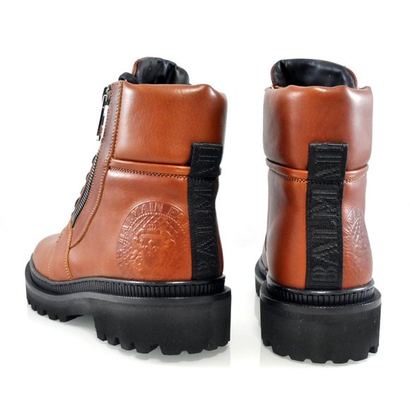 NIB$1450 BALMAIN RANGER EMBOSSED LOGO LEATHER COMBAT DUAL ZIPPERS BOOTS 43 10 - Picture 7 of 16